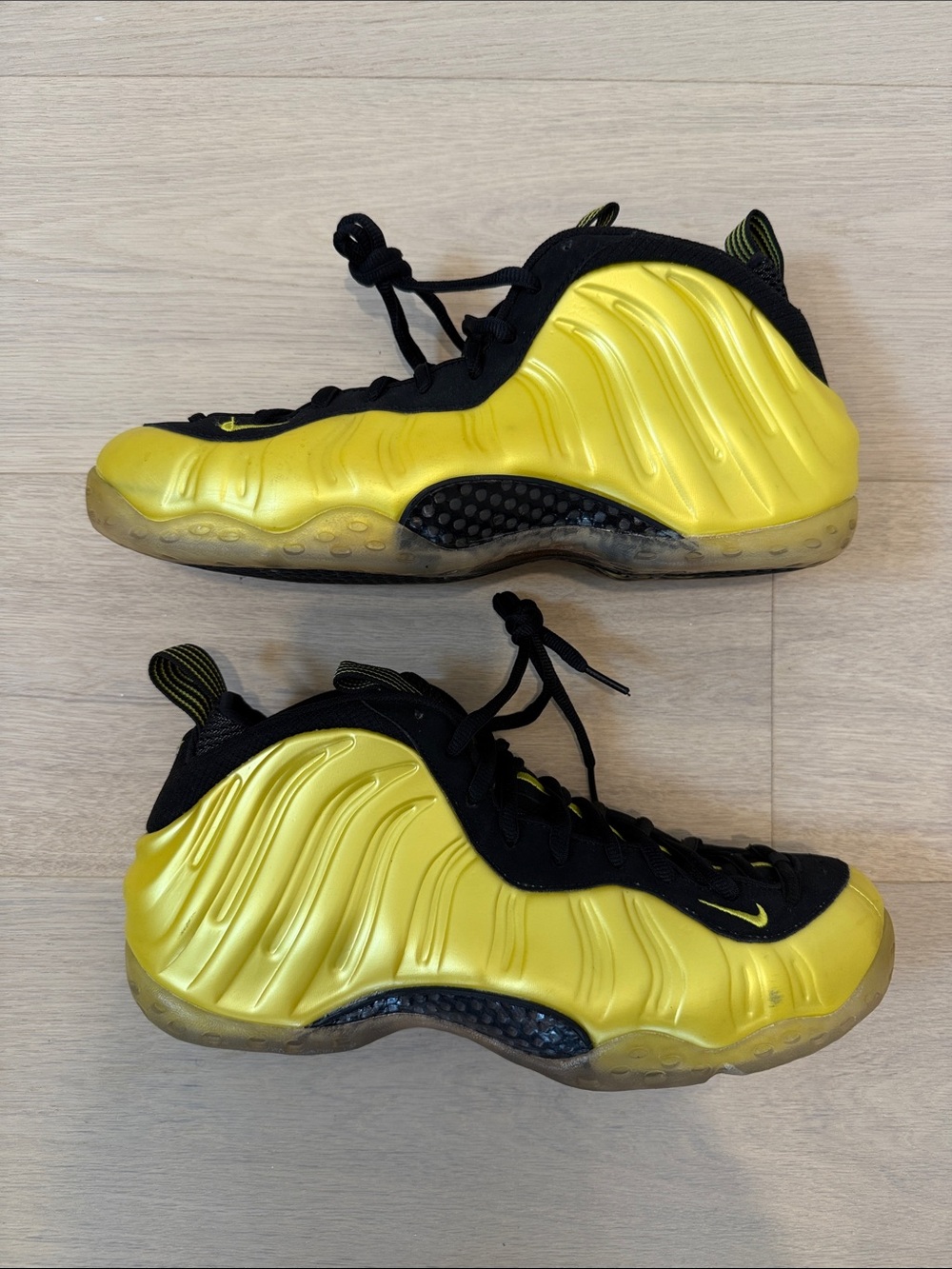 Nike Foamposite Yellow and Black Foamposite Sneakers